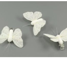 Бабочка на прищепке 4,5*4см белый