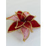 Цветок искусственный Пуансетия на клипсе (бархат, органза) 20см, рис. № 1